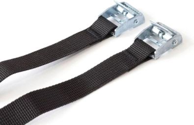 Pair of Ortlieb Compression Straps with Metal Buckle Black