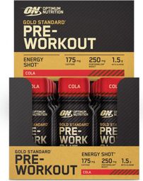 Boîte Gold Standard Pre-workout Energy Shot (12x60ml) - Optimum Nutrition - Cola -  Shooters énergétiques