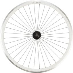 Roue fixie 700 av ecrou axe plein jante blanc mach1 430. moyeu noir 32t