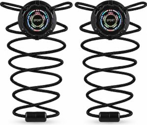 Cordones Sportenzia Automáticos Sin Nudo Cuerda Gruesa Hebilla Giratoria Lote 2 Pares Negro