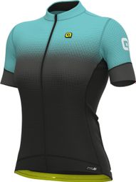 Maillot de manga corta para mujer Alé Turquesa degradado/Negro