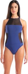 Maillot de bain Arena Mesh Panels Dos Swim pro Bleu Femme