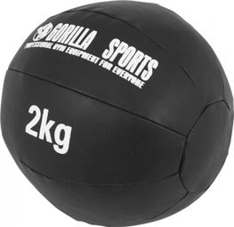 Médecine Ball Gorilla Sports Cuir Synthétique de 1kg à 10kg - Poids : 2 KG