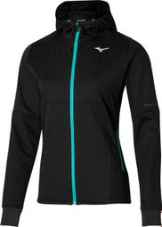 Chaqueta impermeable mizuno thermal charge para mujer negro azul