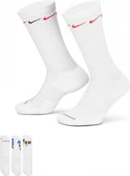 Socks (x3) Unisex Nike Everyday Plus Cushioned White