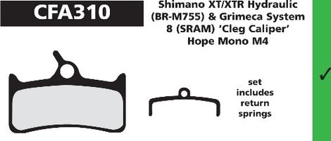 PLAQUETTES SHIMANO 755 XT/XTR EBC.