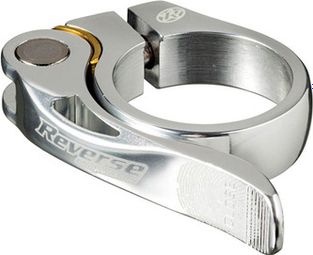 Abrazadera de sillín de marcha atrás de larga duración 34,9 mm plateada