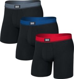 Saxx Essential Cotton Brief Fly Boxershorts Zwart Heren (3-pack)