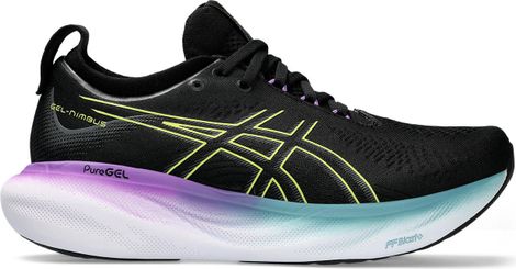 Asics Gel Nimbus 25 Running Shoes Black Yellow Women's