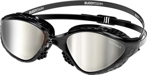 BuddySwim OzeanX zwembril zwart/zilveren spiegel