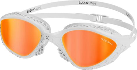 BuddySwim OzeanX Zwembril Wit/Oranje Spiegel