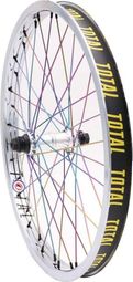 ROUE AVANT TOTAL TECHFIRE CHROME / RAINBOW SPOKES