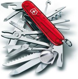 Couteau suisse Victorinox Swisschamp rouge translucide