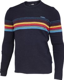 Pull en laine Ivanhoe retro-Col rond ample bleu marine-bleu