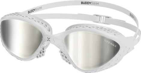 BuddySwim OzeanX Zwembril Wit/Zilver Spiegel