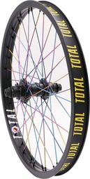 ROUE ARRIERE TOTAL TECHFIRE BLACK/BLACK / RAINBOW SPOKES