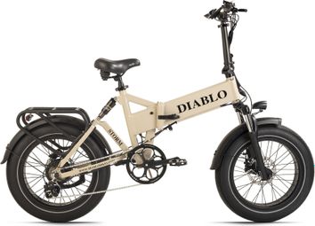 Vélo électrique pliant compact 20  Storm Beige Diablo Bikes