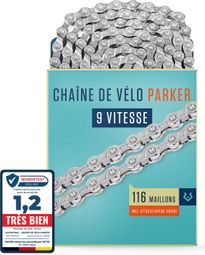 Alphatrail Chaîne Vélo 9V – 116 maillons  compatible Shimano/SRAM/KMC