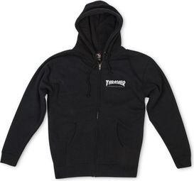 Thrasher Logo Zip Hood Sweat Black