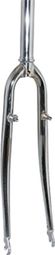 FOURCHE VTC 700X35 RIGIDE CINTREE ACIER CHROME AVEC TASSEAUX PIVOT LISSE 1''1-8-28 6 EXTERIEUR 300mm