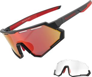 Lunettes Rockbros avec Verres Interchangeables rouge et noire