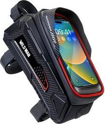 Sacoche de cadre WILD MAN vélo avec porte-téléphone tactile 1 L rouge