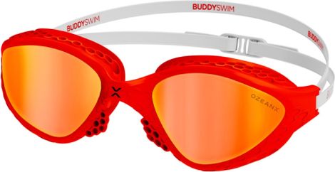 BuddySwim OzeanX Zwembril Rood-Wit/Oranje Spiegel