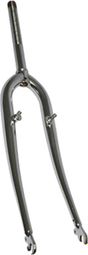 FOURCHE VTT 26'' RIGIDE CINTREE ACIER CHROME AVEC TASSEAUX PIVOT FILETE 22 2mm - 1  (230mm-fileté sur 140mm)
