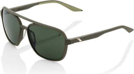 100% Kasia Women's Sunglasses Soft Tact Army Green / Grey Green Lens