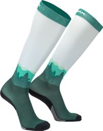 Nathan Speed Knee High Printed Compression Socks White/Green