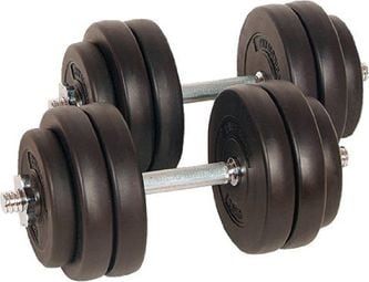 Lot de 2 haltères courts poids 30 kg (2 x 15 kg) avec disques set musculation fitness biceps