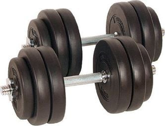 Lot de 2 haltères courts poids 30 kg (2 x 15 kg) avec disques set musculation fitness biceps 0701156