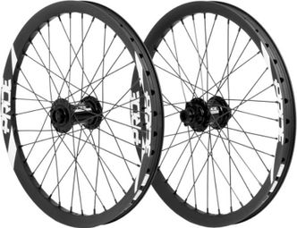 Paire de Roues Carbone Pride Wave Blanc Mat Fusion 20/15mm Noir