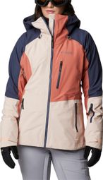 Columbia Platinum Peak Beige/Orange/Blue Women's Rain Jacket