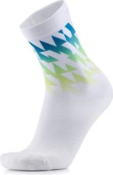 Sidas Run Colors Geo Socks - White/Green/Blue