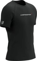 Camiseta de manga corta Compressport Training Logo Negro