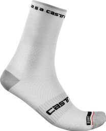 Paire de Chaussettes Castelli Rosso Corsa Pro 15 Blanc