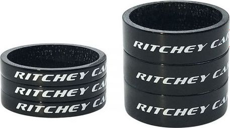 Ritchey Carbon Steering Spacer Kit 3x10mm + 3x5mm Zwart