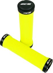 Paire de Grips Ice Lock-on Diamond Jaune Fluo/Noir