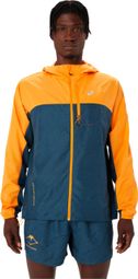 Asics Fujitrail Packable Wind Jacket Orange Blau