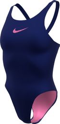 Nike Swim Logo Graphic Pebble Fastback Blue Women's Swimsuit