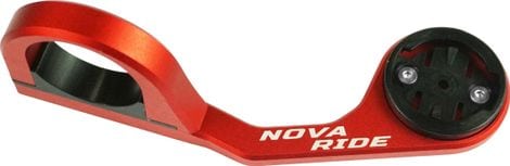 Support de compteur GPS Nova Ride Aluminium Long pour Garmin  Wahoo  Bryton et Hammerhead Rouge