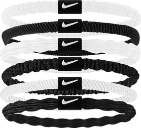 Nike Flex hair elastics (x6) Black/White