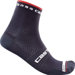 Par de calcetines Castelli Rosso Corsa Pro 9 azul oscuro