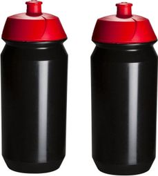 Gourde 2 x 500 ml Noir avec bouchon rouge