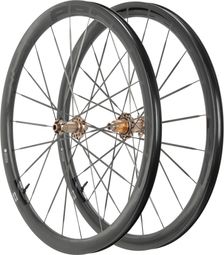 Paire de roues Progress Orbit 380 Noir/Light Bronze | 12x100/12x142 mm | Center Lock | Rayon Carbone