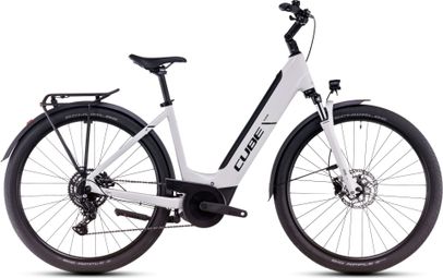 Cube Touring Hybrid One 500 Easy Entry Electric Hybrid Bike Shimano Cues 9S 500 Wh 700 mm Cotton White Grey 2025