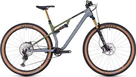 Cube ams one11 c:68x tm 29 volledig geveerde mtb shimano xt 12s 29'' flash grey olijfgroen 2023