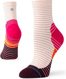 Chaussettes Stance Performance Micro Light Quarter Blanc / Rose