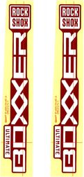 Kit Stickers pour Fourche RockShox BoXXer 27.5/29'' Argent Rouge